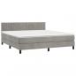 Preview: Boxspringbett mit Matratze Hellgrau 160x200 cm Samt