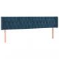 Preview: Boxspringbett mit Matratze Dunkelblau 200x200 cm Samt