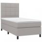 Preview: Boxspringbett mit Matratze Hellgrau 90x190 cm Stoff