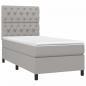 Preview: Boxspringbett mit Matratze Hellgrau 80x200 cm Stoff