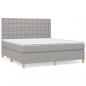 Preview: Boxspringbett mit Matratze Hellgrau 180x200 cm Stoff