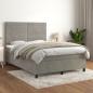 Preview: ARDEBO.de - Boxspringbett mit Matratze Hellgrau 140x200 cm Samt