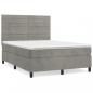 Preview: Boxspringbett mit Matratze Hellgrau 140x200 cm Samt