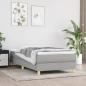 Preview: ARDEBO.de - Boxspringbett mit Matratze Hellgrau 100x200 cm Stoff