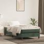 Preview: ARDEBO.de - Boxspringbett mit Matratze Dunkelgrün 90x200 cm Samt