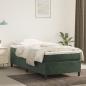 Preview: ARDEBO.de - Boxspringbett mit Matratze Dunkelgrün 100x200 cm Samt
