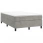 Preview: Boxspringbett mit Matratze Hellgrau 120x200 cm Samt