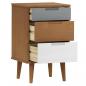 Preview: Nachttisch MOLDE Braun 40x35x65 cm Massivholz Kiefer