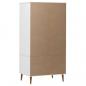 Preview: Kleiderschrank MOLDE Weiß 90x55x175 cm Massivholz Kiefer