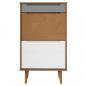 Preview: Schuhschrank MOLDE Braun 59,5x35x103 cm Massivholz Kiefer