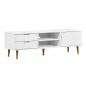 Preview: TV-Schrank MOLDE Weiß 158x40x49 cm Massivholz Kiefer