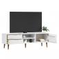 Preview: TV-Schrank MOLDE Weiß 158x40x49 cm Massivholz Kiefer