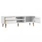 Preview: TV-Schrank MOLDE Weiß 158x40x49 cm Massivholz Kiefer