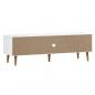 Preview: TV-Schrank MOLDE Weiß 158x40x49 cm Massivholz Kiefer