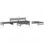 Preview: 5-tlg. Garten-Lounge-Set Grau Massivholz Kiefer