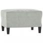 Preview: Sessel mit Hocker Hellgrau 60 cm Samt