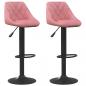 Preview: Barhocker 2 Stk. Rosa Samt