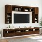 Preview: TV-Wandschrank mit LED-Leuchten Braun Eichen-Optik 60x30x40 cm