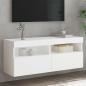 Preview: ARDEBO.de - TV-Wandschrank mit LED-Leuchten Weiß 100x30x40 cm