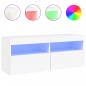 Preview: TV-Wandschrank mit LED-Leuchten Weiß 100x30x40 cm