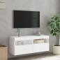 Preview: TV-Wandschrank mit LED-Leuchten Weiß 100x30x40 cm