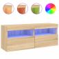 Preview: TV-Wandschrank mit LED-Leuchten Sonoma-Eiche 100x30x40 cm