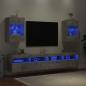 Preview: TV-Wandschränke mit LED-Leuchten 2 Stk. Betongrau 40x30x60,5 cm