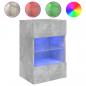 Preview: TV-Wandschränke mit LED-Leuchten 2 Stk. Betongrau 40x30x60,5 cm