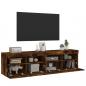 Preview: TV-Wandschränke mit LED-Leuchten 2 Stk. Räuchereiche 80x30x40cm