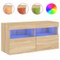 Preview: TV-Wandschrank mit LED-Leuchten Sonoma-Eiche 80x30x40 cm