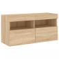Preview: TV-Wandschrank mit LED-Leuchten Sonoma-Eiche 80x30x40 cm