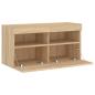 Preview: TV-Wandschrank mit LED-Leuchten Sonoma-Eiche 80x30x40 cm