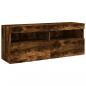 Preview: TV-Wandschrank mit LED-Leuchten Räuchereiche 100x30x40 cm