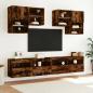 Preview: TV-Wandschrank mit LED-Leuchten Räuchereiche 100x30x40 cm