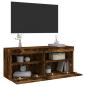 Preview: TV-Wandschrank mit LED-Leuchten Räuchereiche 100x30x40 cm