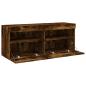 Preview: TV-Wandschrank mit LED-Leuchten Räuchereiche 100x30x40 cm