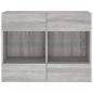 Preview: TV-Wandschrank mit LED-Leuchten Grau Sonoma 78,5x30x60,5 cm