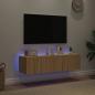Preview: TV-Wandschränke mit LED-Leuchten 2 Stk. Sonoma-Eiche 60x35x31cm