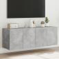 Preview: ARDEBO.de - TV-Wandschränke mit LED-Leuchten 2 Stk. Betongrau 60x35x41 cm