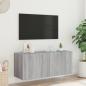Preview: TV-Wandschrank mit LED-Leuchten Grau Sonoma 100x35x41 cm