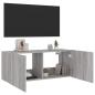 Preview: TV-Wandschrank mit LED-Leuchten Grau Sonoma 100x35x41 cm