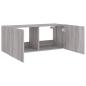 Preview: TV-Wandschrank mit LED-Leuchten Grau Sonoma 100x35x41 cm