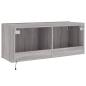 Preview: TV-Wandschrank mit LED-Leuchten Grau Sonoma 100x35x41 cm