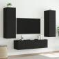 Preview: TV-Wandschrank mit LED-Leuchten Schwarz 80x35x31 cm