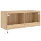 Preview: TV-Wandschrank mit LED-Leuchten Sonoma-Eiche 100x35x41 cm