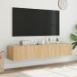 Preview: TV-Wandschränke mit LED-Leuchten 2 Stk. Sonoma-Eiche 80x35x31cm