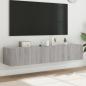 Preview: ARDEBO.de - TV-Wandschränke mit LED-Leuchten 2 Stk. Grau Sonoma 80x35x31 cm