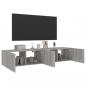 Preview: TV-Wandschränke mit LED-Leuchten 2 Stk. Grau Sonoma 80x35x31 cm