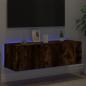 Preview: TV-Wandschrank mit LED-Leuchten Räuchereiche 100x35x31 cm