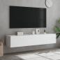 Preview: TV-Wandschränke mit LED-Leuchten 2 Stk. Weiß 80x35x31 cm
